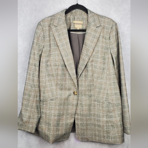 Talbots Blazer Italian Wool Stretch Glen Plaid Boardroom Office Size 16 - Picture 1 of 9